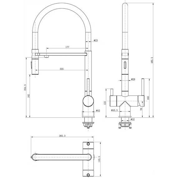 Смеситель для кухни Grocenberg GB4096BL, чёрный матовый - фото 4