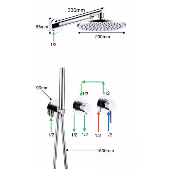 Душевая система для ванны Grocenberg GB5090MG, матовое золото - фото 2