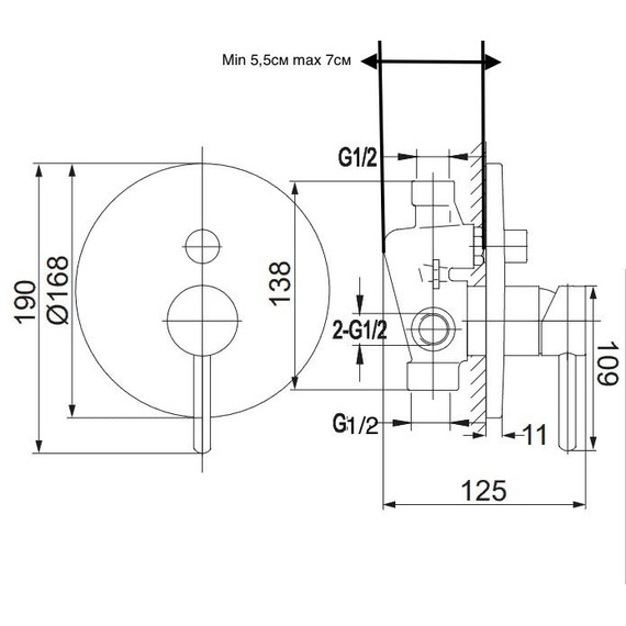 Душевая система для ванны Grocenberg GB5099GO-2, золото - фото 3