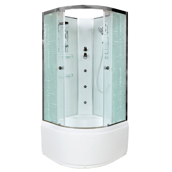 Гидробокс Avacan 80x80 см EM4580NGM, хром/узор (безсиликоновая сборка) - фото 