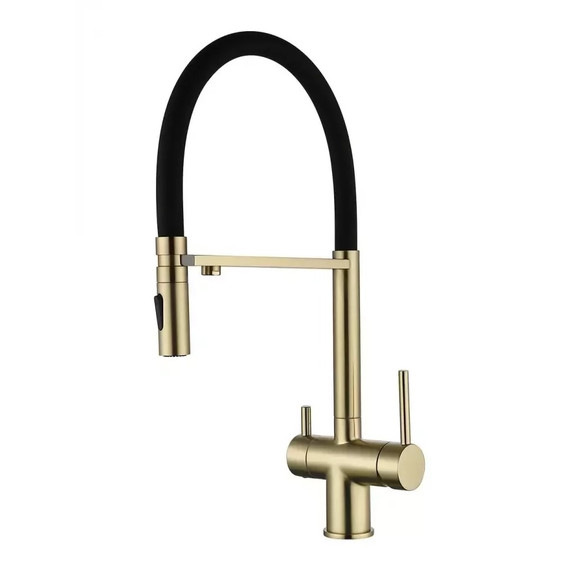 Смеситель для кухни Grocenberg GB4096MG, матовое золото - фото 