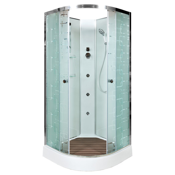 Гидробокс Avacan 90x90 см EM1590NGM, хром/узор (безсиликоновая сборка) - фото 