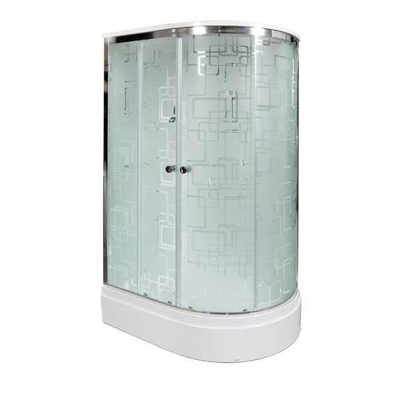 Душевая кабина Avacan 120x80 см EM2712LEL, хром/узор (безсиликоновая сборка) - фото 2