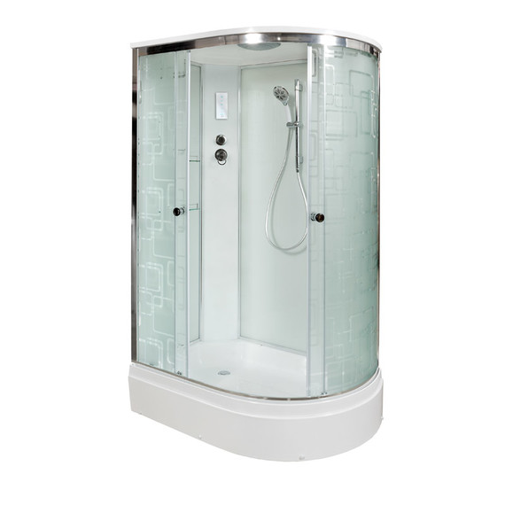 Душевая кабина Avacan 120x80 см EM2712LEL, хром/узор (безсиликоновая сборка) - фото 