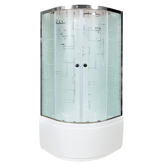 Гидробокс Avacan 100x100 см EM4510NGM, хром/узор (безсиликоновая сборка) - фото 2