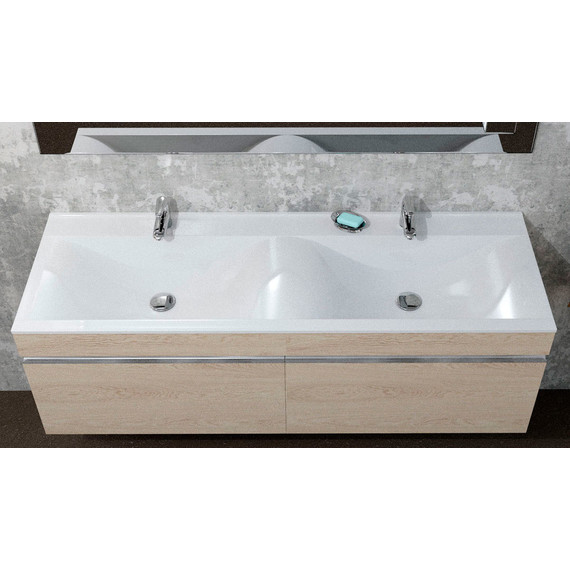 Тумба подвесная с раковиной Velvex Pulsus 140 см tpPUL.140-25, дуб сонома - фото 3