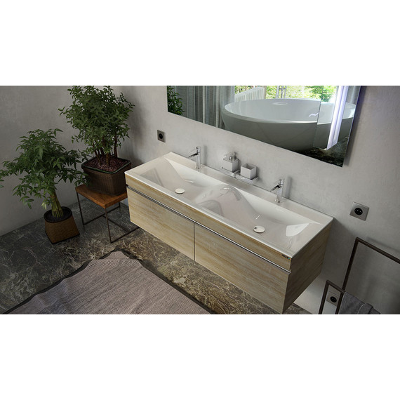 Тумба подвесная с раковиной Velvex Pulsus 140 см tpPUL.140-25, дуб сонома - фото 4