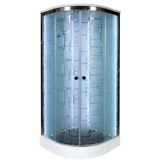 Душевая кабина Avacan 100x100 см EM1510LED, хром/узор (безсиликоновая сборка) - фото 2