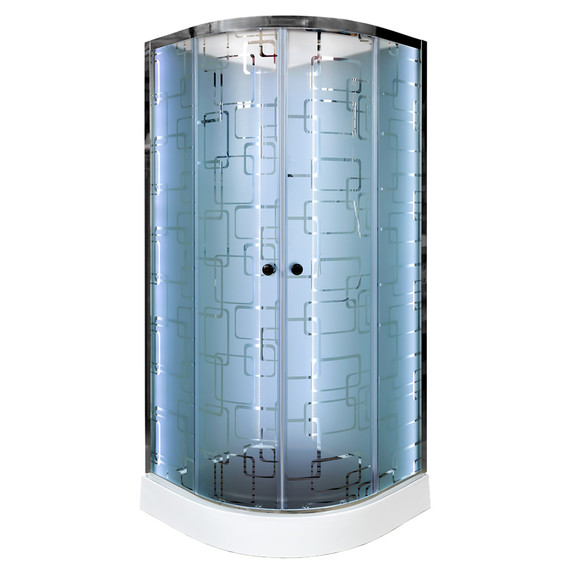 Гидробокс Avacan 80x80 см EM1580NLED+GM, хром/узор (безсиликоновая сборка) - фото 2