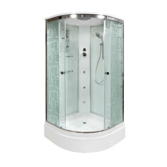 Гидробокс Avacan 100x100 см EM2710GM, хром/узор (безсиликоновая сборка) - фото 