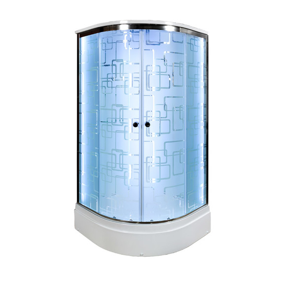 Гидробокс Avacan 100x100 см EM2710LED+GM, хром/узор (безсиликоновая сборка) - фото 2