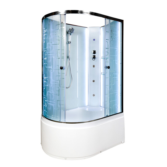 Гидробокс Avacan 110x80 см EM4511RNLED+GM, хром/узор (безсиликоновая сборка) - фото 