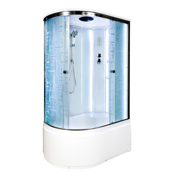 Душевая кабина Avacan 110x80 см EM4511RLED, хром/узор (безсиликоновая сборка) - фото 