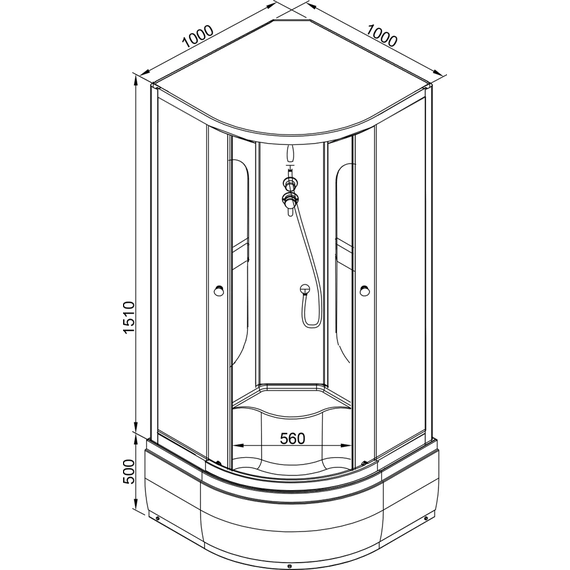 Душевая кабина Avacan 100x100 см L910N, хром/матовое (безсиликоновая сборка) - фото 18