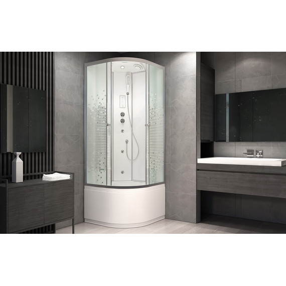 Гидробокс Avacan 80x80 см L980GM+EL, хром/узор (безсиликоновая сборка) - фото 3