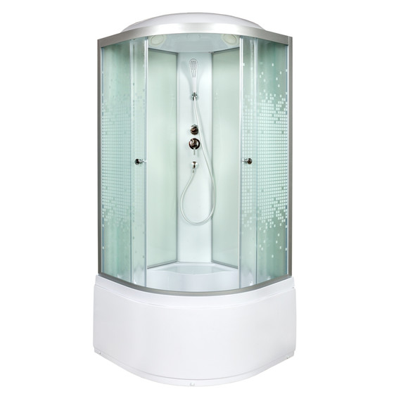 Душевая кабина Avacan 80x80 см L980, хром/узор (безсиликоновая сборка) - фото 