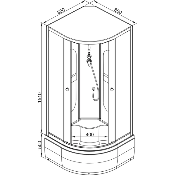 Гидробокс Avacan 80x80 см L980NGM, хром/узор (безсиликоновая сборка) - фото 21