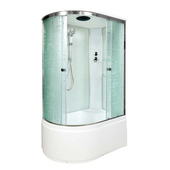 Душевая кабина Avacan 120x90 см EM5012R, хром/узор (безсиликоновая сборка) - фото 