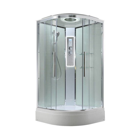 Гидробокс Avacan 90x90 см EM3090LEDT, хром/прозрачное (безсиликоновая сборка) - фото 