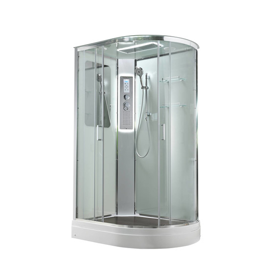 Гидробокс Avacan 120x80 см A2812LLED, хром/прозрачное (безсиликоновая сборка) - фото 