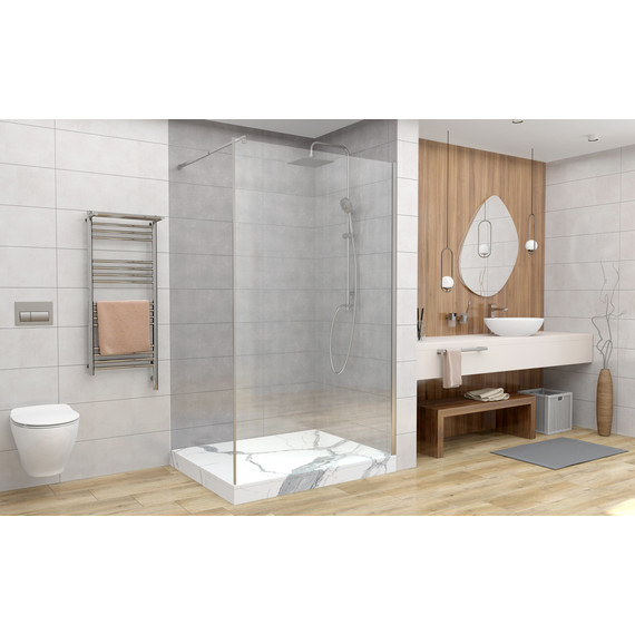 Душевая перегородка Avacan 100 см MC100 стекло (8 мм) с кронштейном в комплекте, хром/прозрачное - фото 