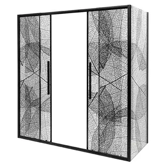 Душевое ограждение Avacan (190-210)х100 см FB2-190-SB100, чёрный/узор - фото 3