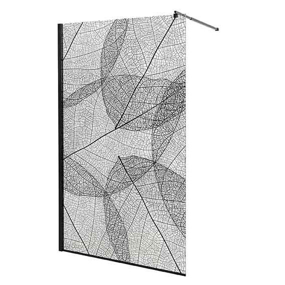 Душевая перегородка Avacan 110 см MB100 стекло (8 мм) с кронштейном в комплекте, чёрный/узор - фото 3