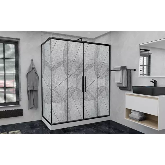 Душевое ограждение Avacan (190-210)х100 см FB2-190-SB100MT, чёрный/матовое - фото 2