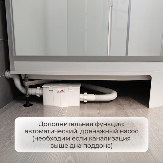 Душевая кабина Avacan 80x80 см K2080N, хром/прозрачное (безсиликоновая сборка) - фото 14