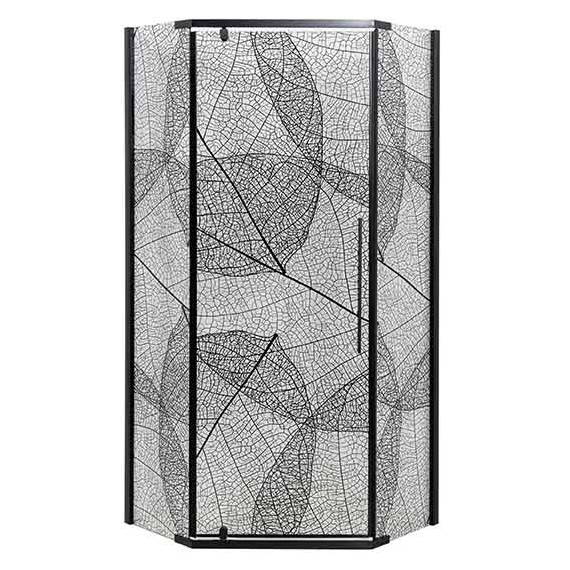 Душевое ограждение Avacan 100х100 см PB100, чёрный/узор - фото 2