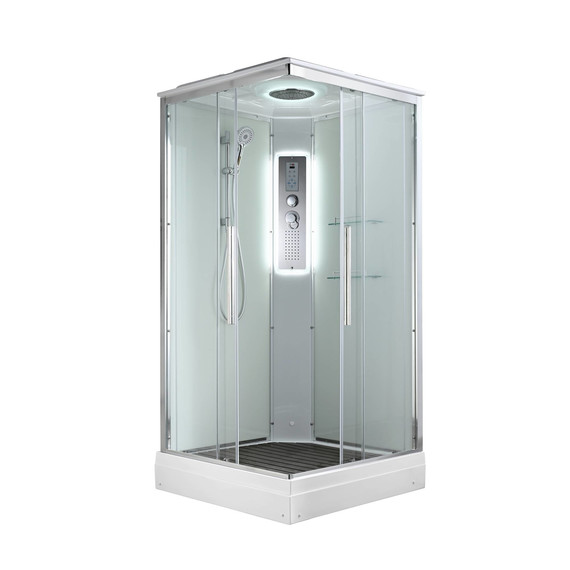 Гидробокс Avacan 90x90 см K2090LED, хром/прозрачное (безсиликоновая сборка) - фото 