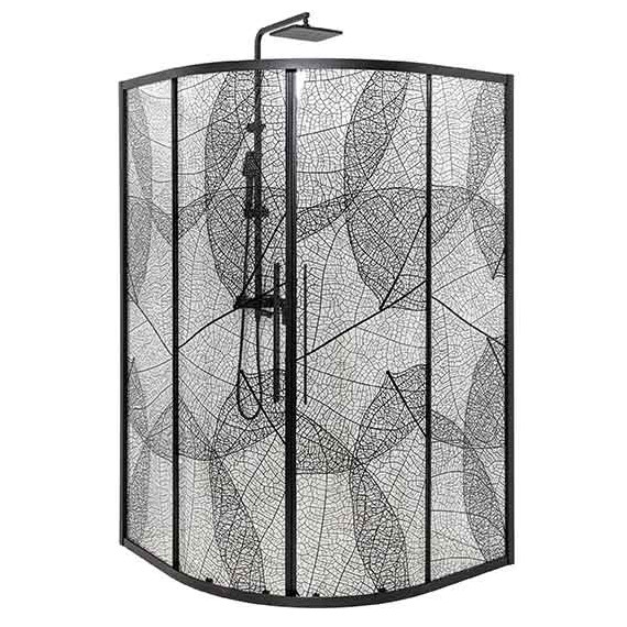Душевое ограждение Avacan 80х80 см HB80, чёрный/узор - фото 4