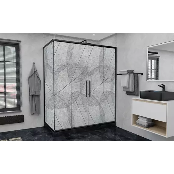 Душевое ограждение Avacan (190-210)х100 см FB2-190-SB100MT, чёрный/матовое - фото 3