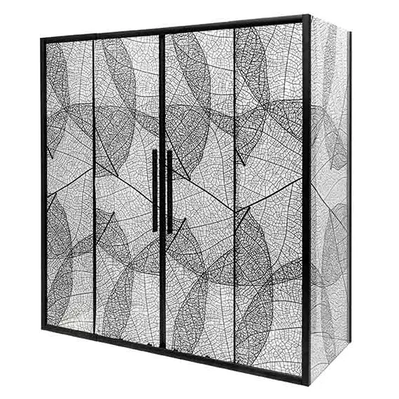 Душевое ограждение Avacan (190-210)х80 см FB2-190-SB80, чёрный/узор - фото 