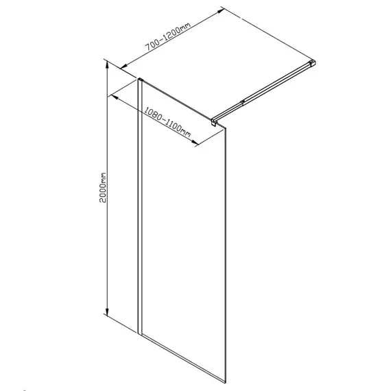 Душевая перегородка Avacan 110 см LB110 стекло (8 мм) с кронштейном в комплекте, чёрный/узор - фото 5