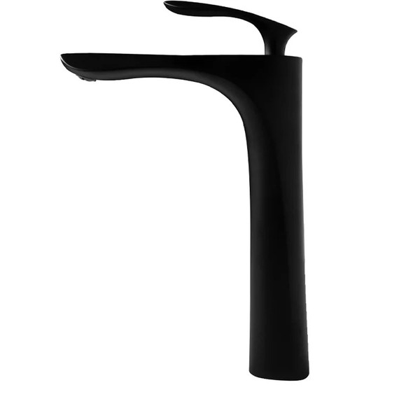 Смеситель для умывальника высокий Grocenberg GB3001BL, чёрный матовый - фото 4