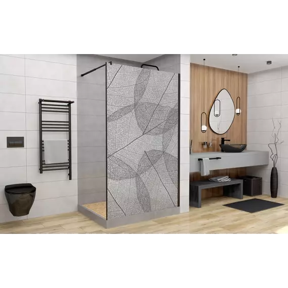 Душевая перегородка Avacan 110 см MB100MT стекло (8 мм) с кронштейном в комплекте, чёрный/матовое - фото 3