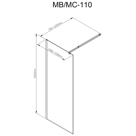 Душевая перегородка Avacan 110 см MC110MT стекло (8 мм) с кронштейном в комплекте, хром/матовое - фото 6