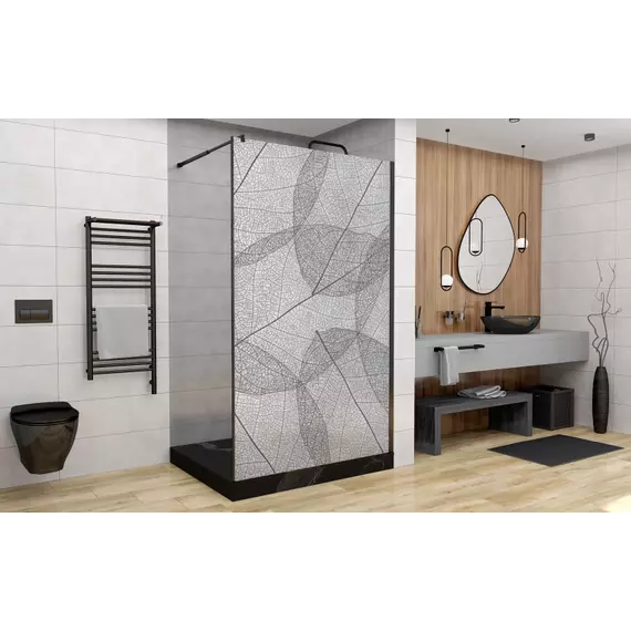Душевая перегородка Avacan 120 см MB120MT стекло (8 мм) с кронштейном в комплекте, чёрный/матовое - фото 4