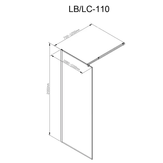 Душевая перегородка Avacan 110 см LC110MT стекло (8 мм) с кронштейном в комплекте, хром/матовое - фото 7