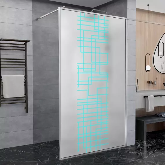 Душевая перегородка Avacan 120 см LC120MT стекло (8 мм) с кронштейном в комплекте, хром/матовое - фото 