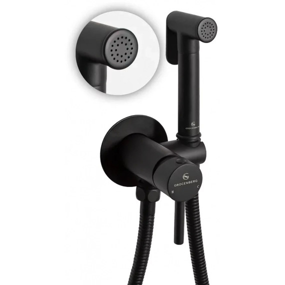 Набор для гигиенического душа Grocenberg GB001BL (со скрытой частью) чёрный матовый - фото 3