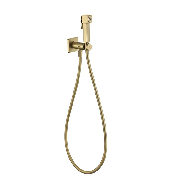 Набор для гигиенического душа Grocenberg GB005MG (со скрытой частью и прогрессивным картриджем​) матовое золото - фото 