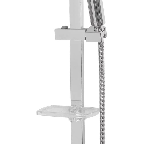 Набор смесителей 3 в 1 для ванны с коротким изливом Grocenberg GB1007WC, белый хром - фото 2