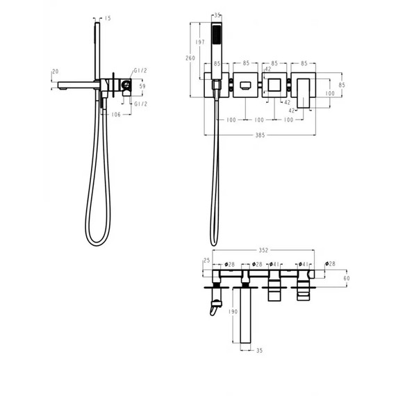 Смеситель для ванны Grocenberg GB5060BG, графит - фото 6