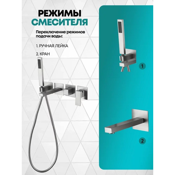 Смеситель для ванны Grocenberg GB5060NK, никель - фото 5