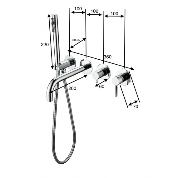 Смеситель для ванны Grocenberg GB5070MG, матовое золото - фото 2