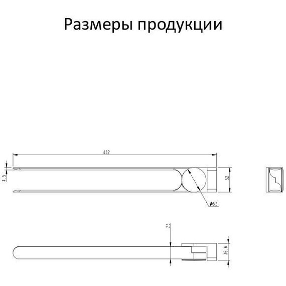 Держатель для полотенца Grocenberg AC0055BG, цвет графит - фото 3