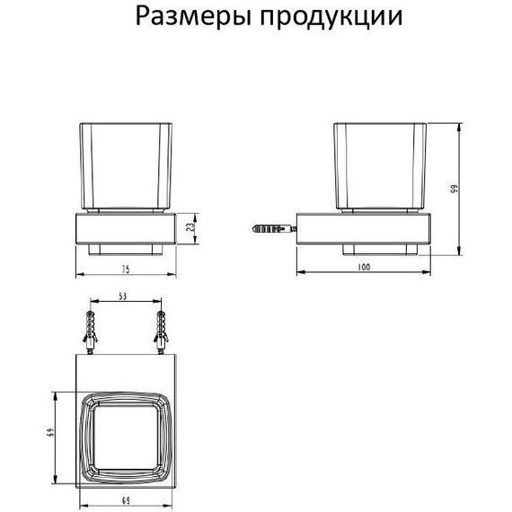 Стакан для зубных щеток Grocenberg AC0021CR - фото 3