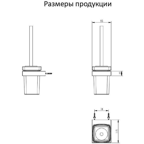 Ёршик для унитаза Grocenberg AC0026NK, цвет никель - фото 3